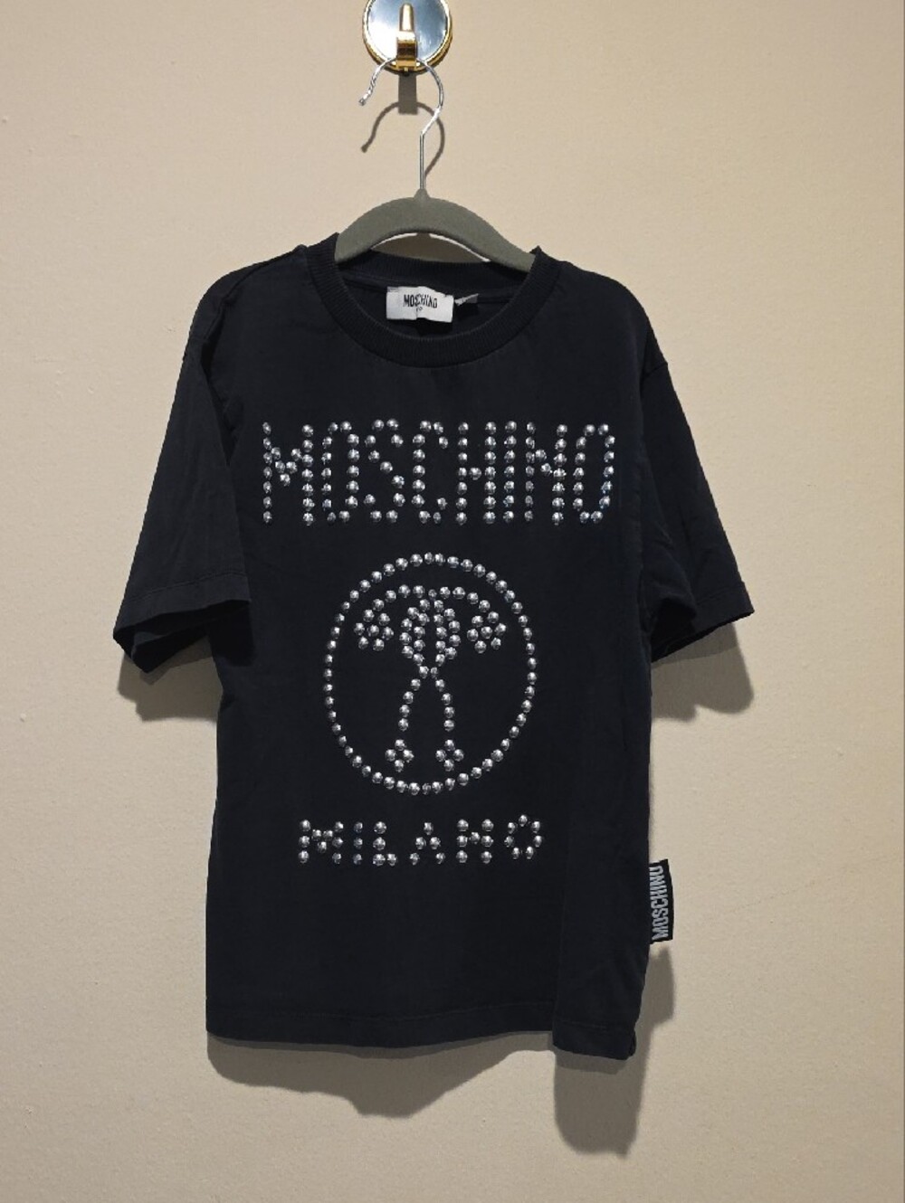 Moschino Kids Black Logo Stud Tee Size 8 Years Old Cm 128 2017 Jeremy Scott